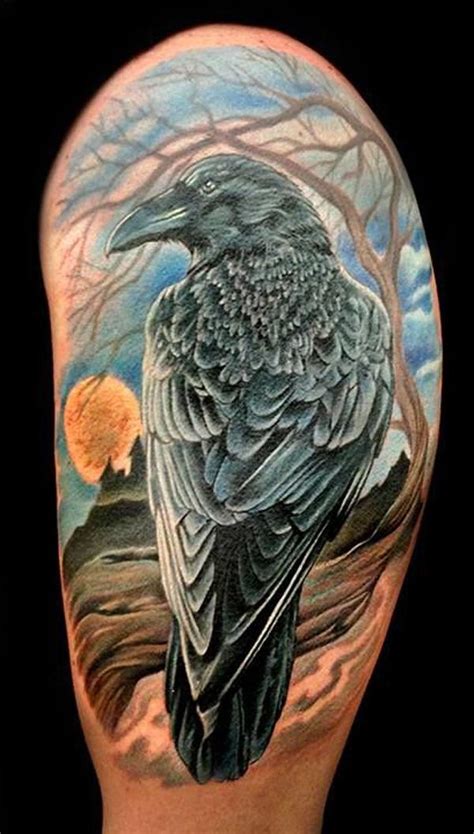 beautiful raven tattoo|Beautiful Raven Tattoo Designs for an Elegant Look